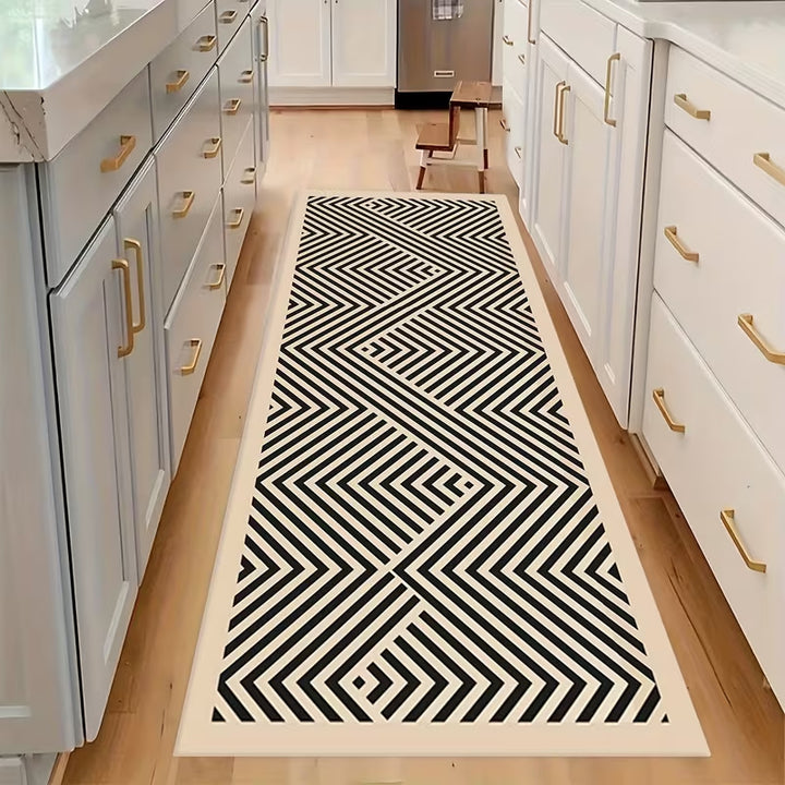 Geometrisch gemusterter Läuferteppich