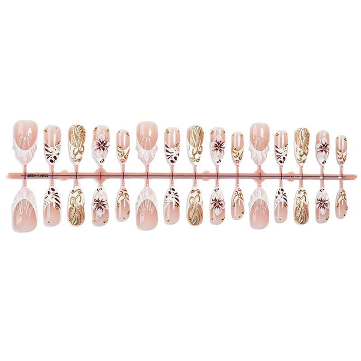 Elegante Floral-Themen Press-On Nagelkunst Karnz