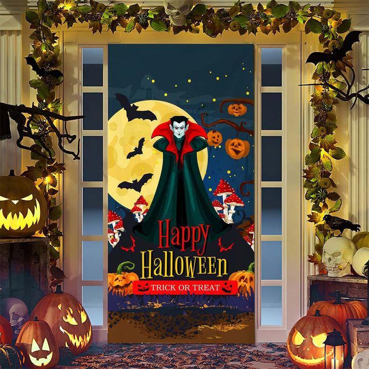 Halloween-Türposter mit großformatiger Grim-Reaper-Illustration und wiederverwendbarem PVC-Planenstoff