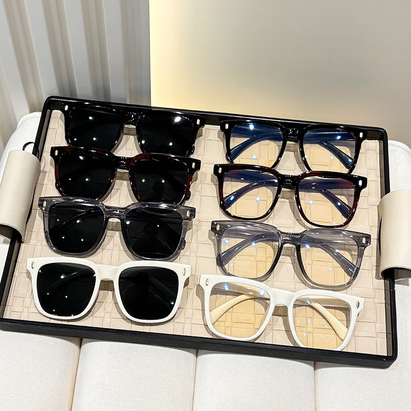 Damen elegante rechteckige Sonnenbrille Karnz