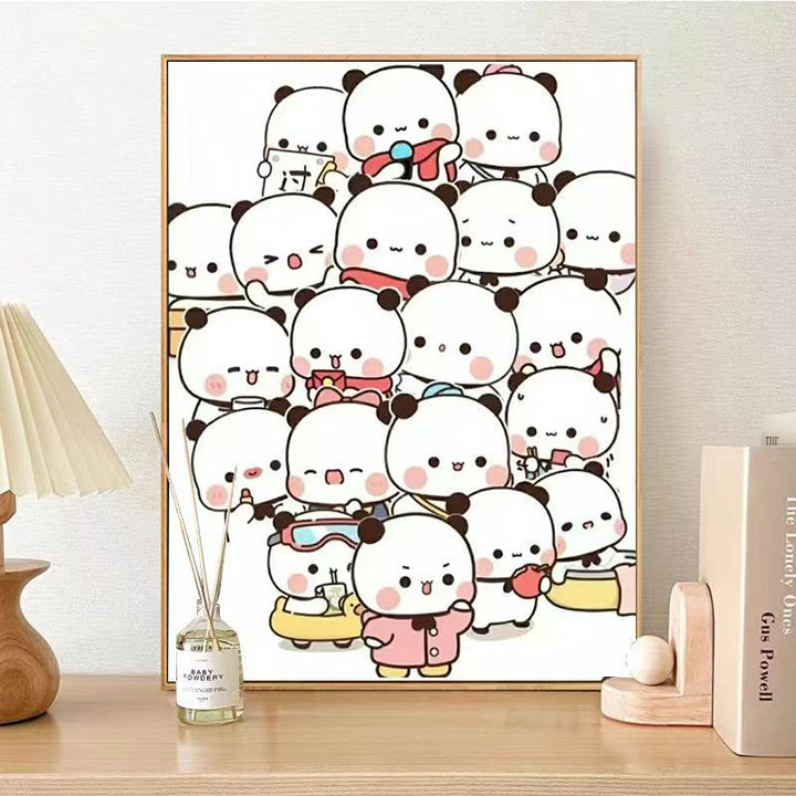 Niedliches Panda-Charakter-Wandkunst Karnz