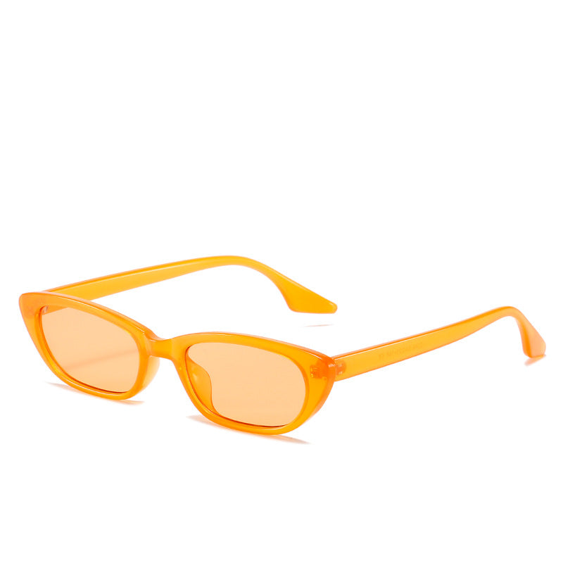 Damen moderne Sonnenbrille im angesagten Cat-Eye-Stil mit transparentem Rahmen Karnz