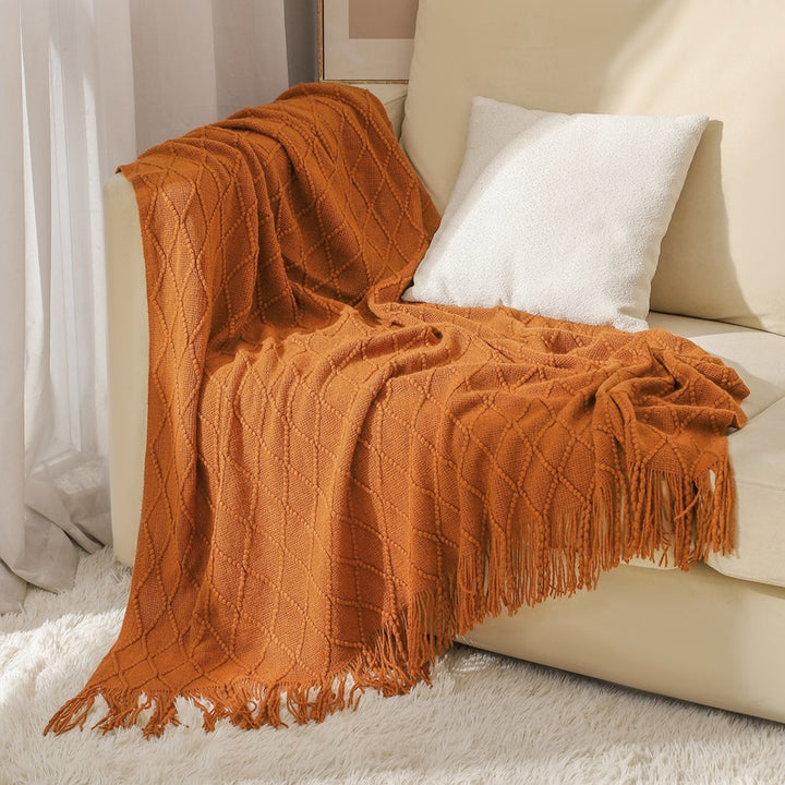 Gemütliche gestrickte Wurfdecke