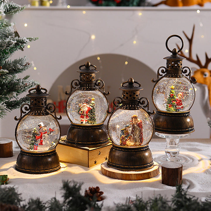 Nostalgische Weihnachtslaterne mit Schneekugel Karnz