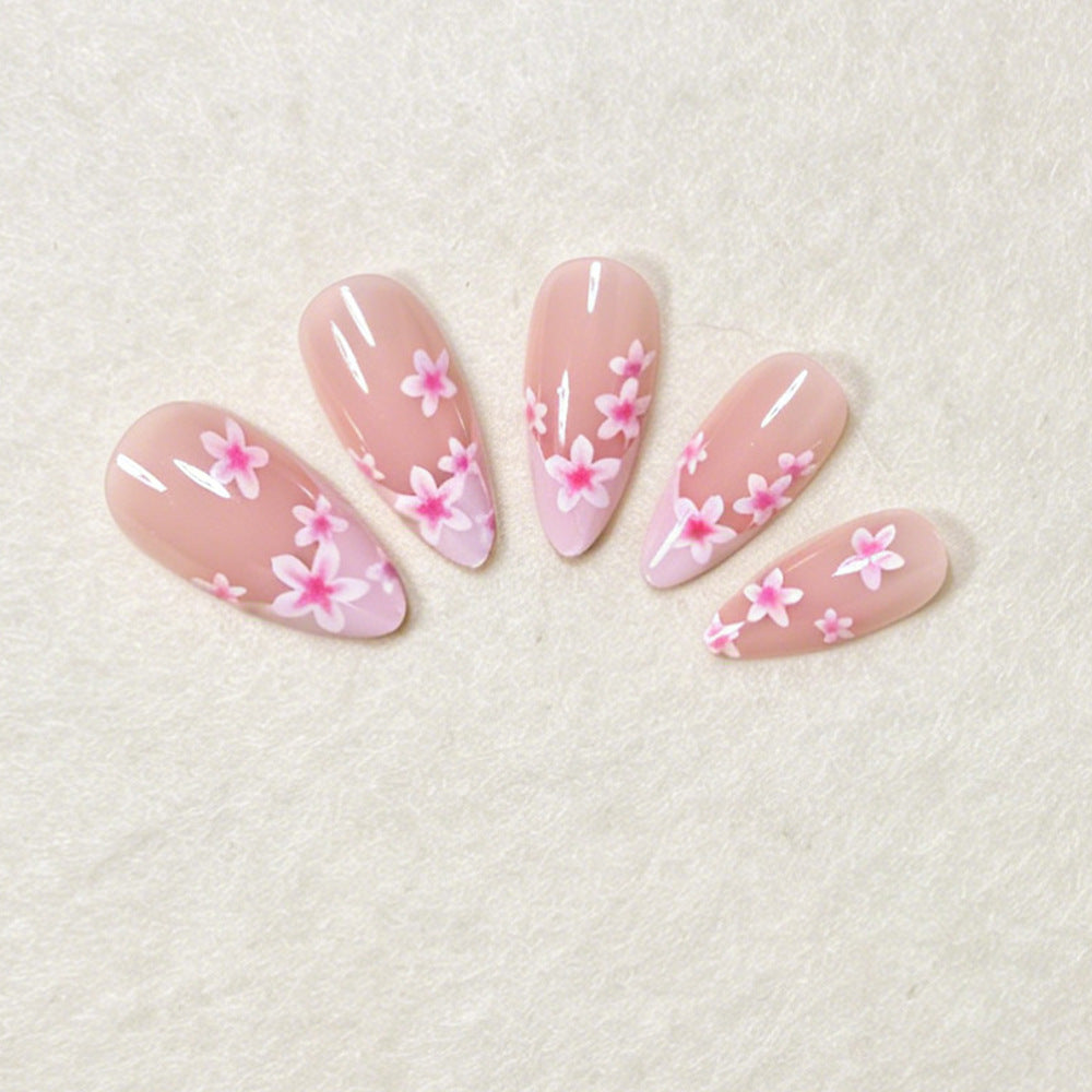 Floral Accent Stiletto Nagelkunst Set Karnz