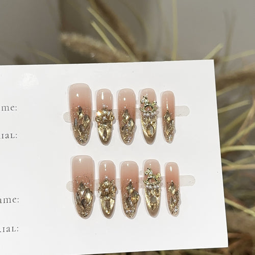 Luxuriös dekorative Press-On-Nagelset