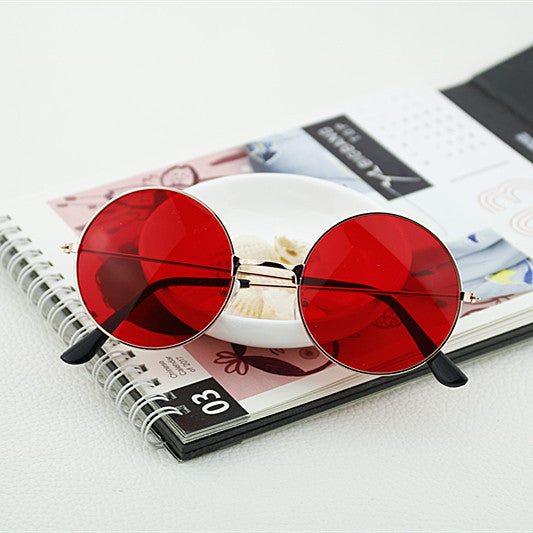 Damen runde Sonnenbrille mit stylischem Metallic-Rahmen Karnz