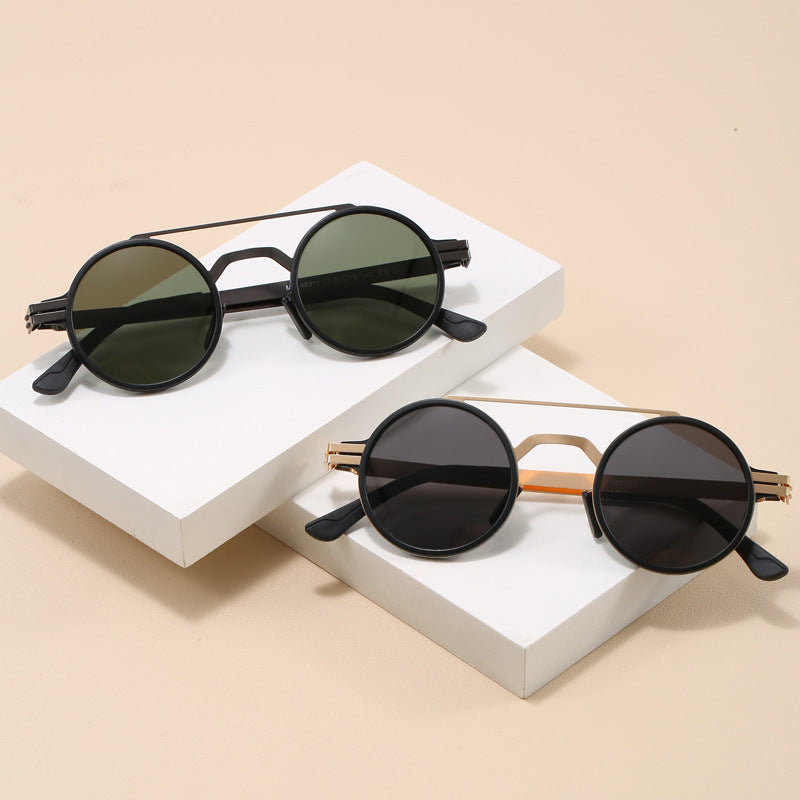 Damen modische runde Sonnenbrille mit minimalistischem Design Karnz