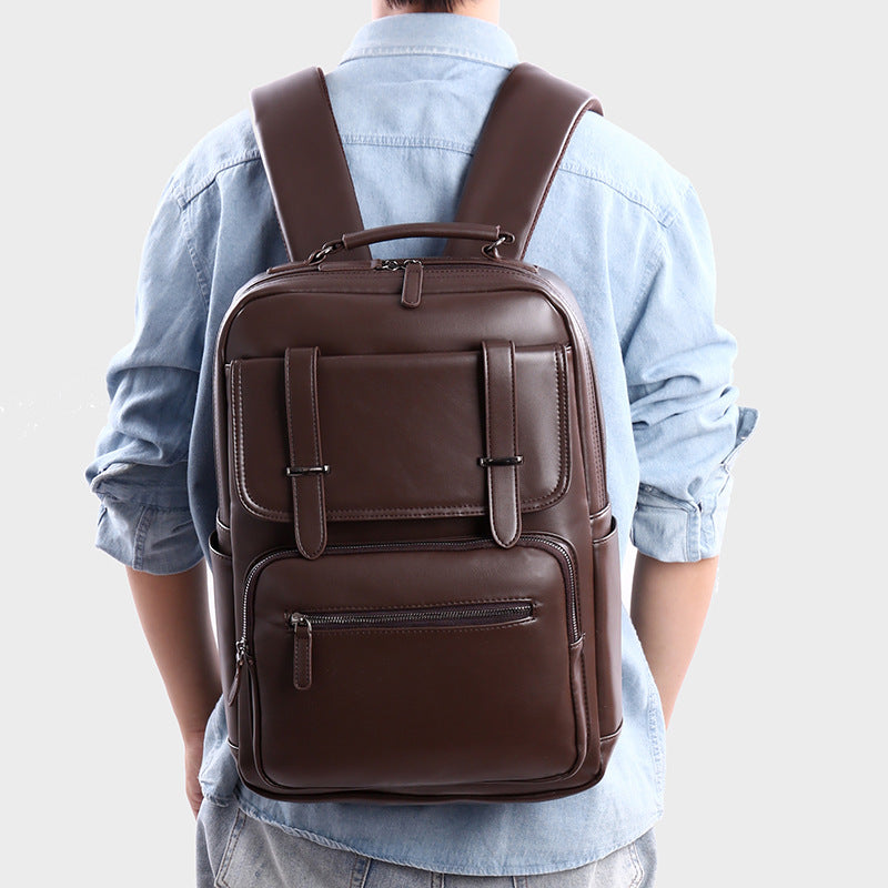 Leder Laptop Rucksack Karnz