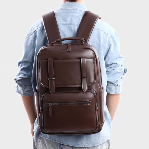 Leder Laptop Rucksack Karnz