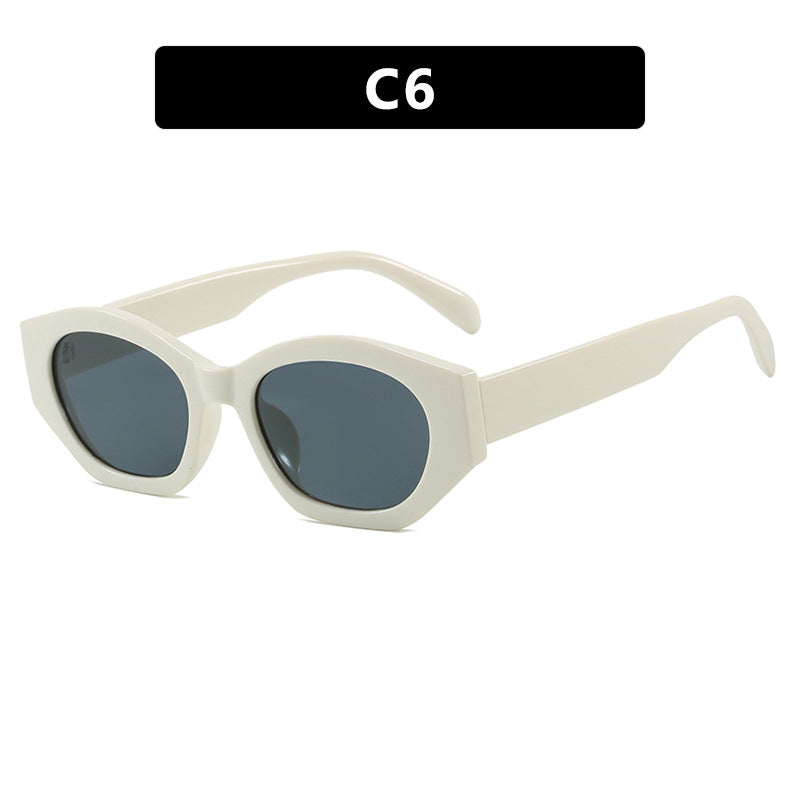 Damen geometrische Sonnenbrille mit trendigem, transparentem Rahmen Karnz