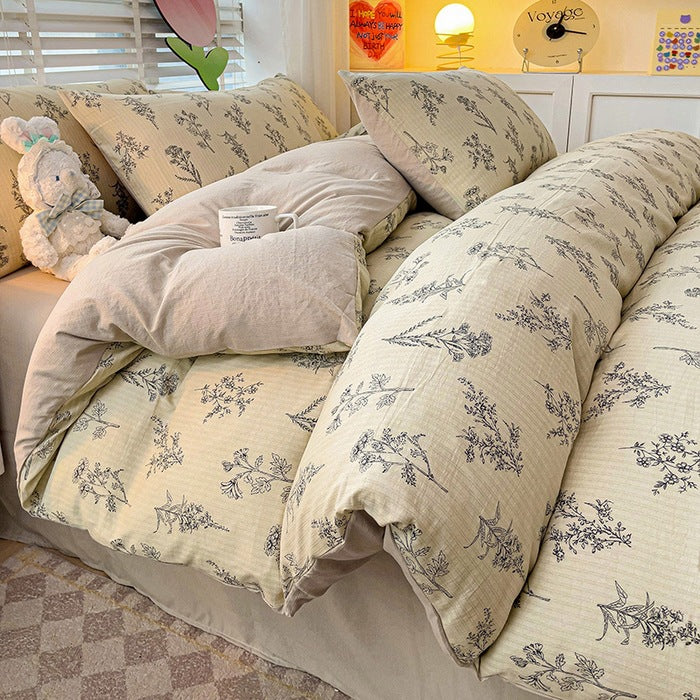 Blumenmuster Bettwäsche Set