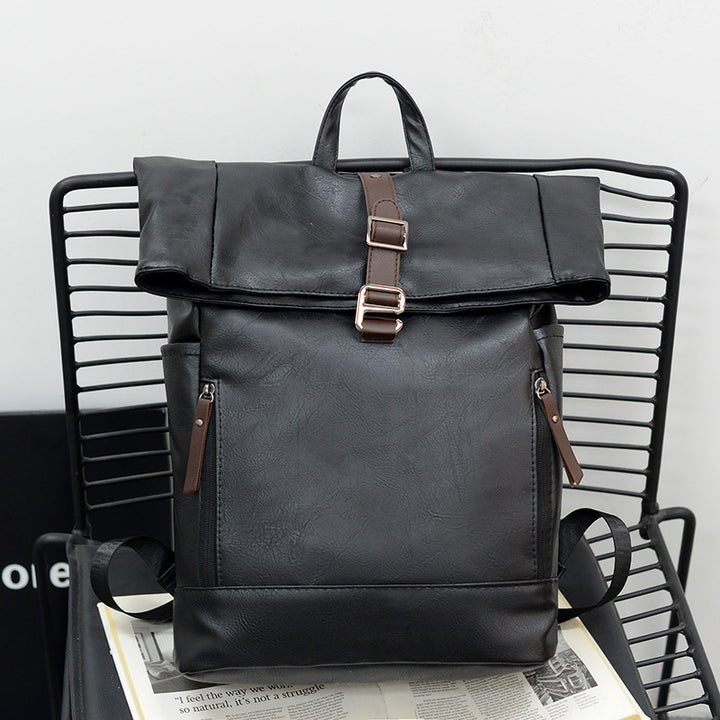 Vintage Leder Rolltop Rucksack Karnz