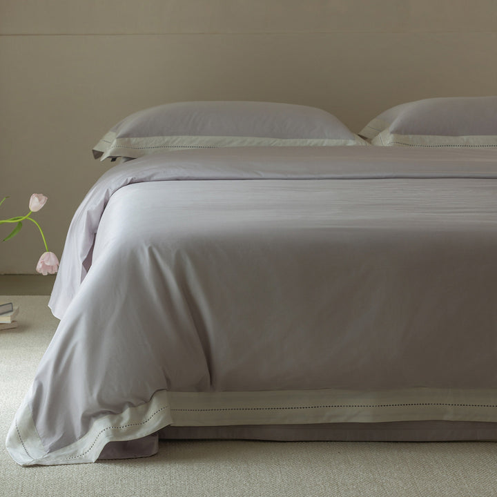 Baumwoll-Satin Bettbezug Set mit Kontrastsaum, tiefen Ecken & Oxford Kissenbezügen