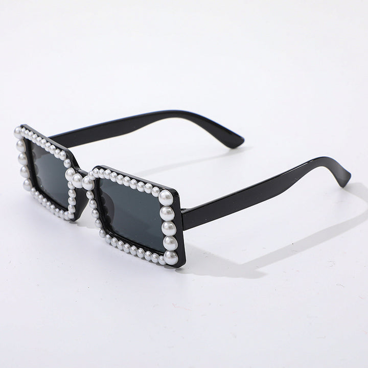 Damen Stylische Sonnenbrille mit Perlenverzierung Karnz
