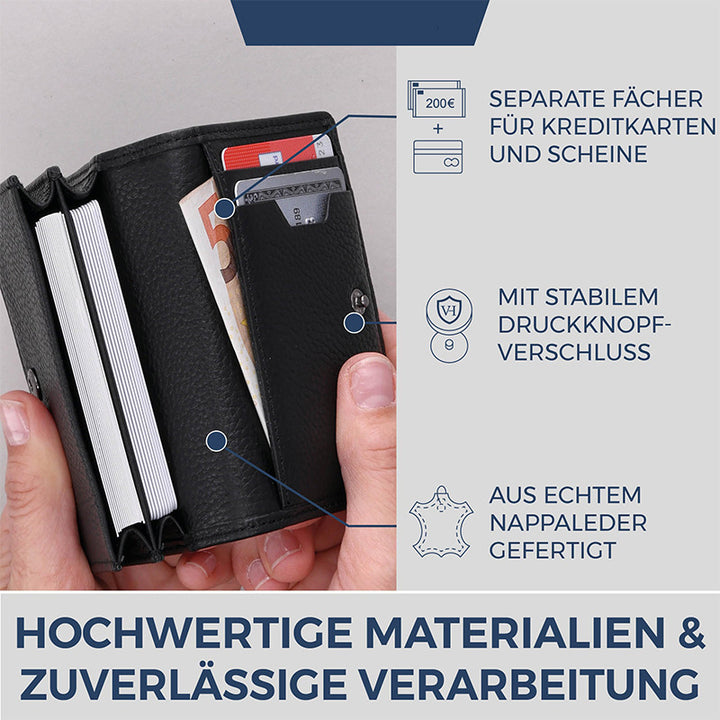 Schlanker Texturierter Leder Geldbeutel Karnz