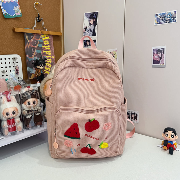 Stylische Bestickte Obstmuster Rucksack Karnz
