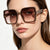 Damen modische quadratische Sonnenbrille mit verziertem Rahmen Karnz