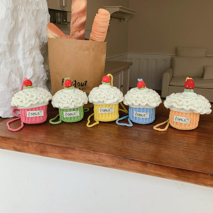Süßer gehäkelter Cupcake-Plüschspielzeug