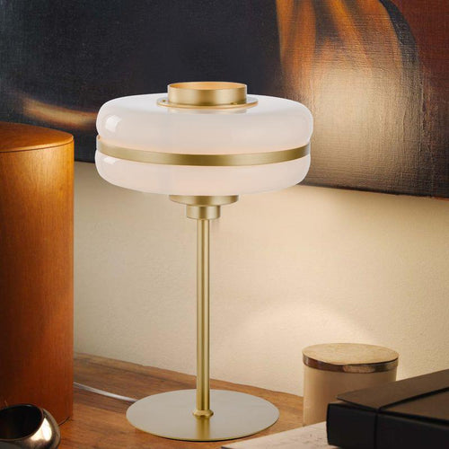 Moderne Minimalistische Tischlampe mit Eleganter Glas-Schirm