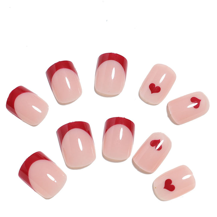 Künstlerisches Herz-Design Press-On Nagelset Karnz