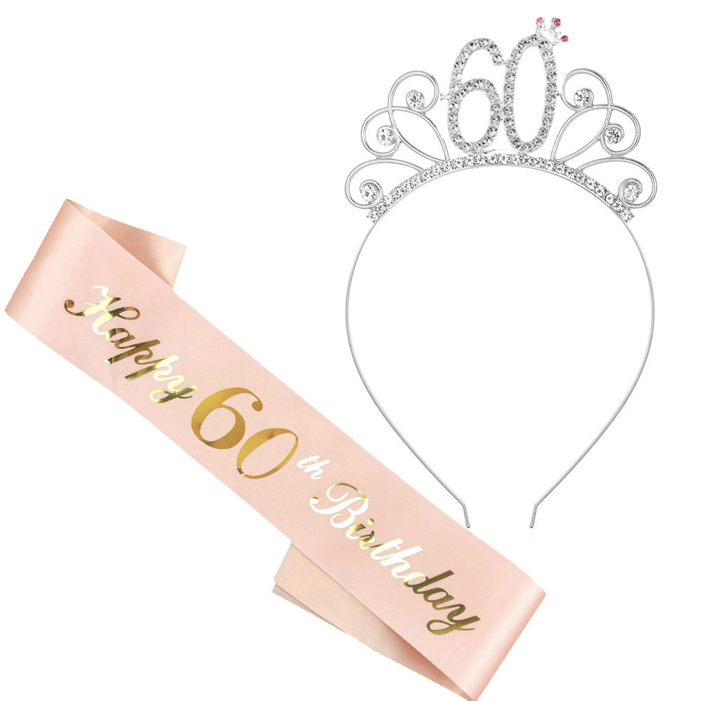 Damen Geburtstags-Tiara und Schärpe Set Karnz