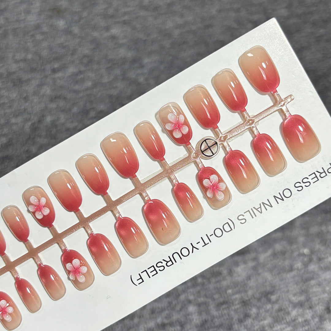 Floral Gradient Press-On Nail Set Karnz