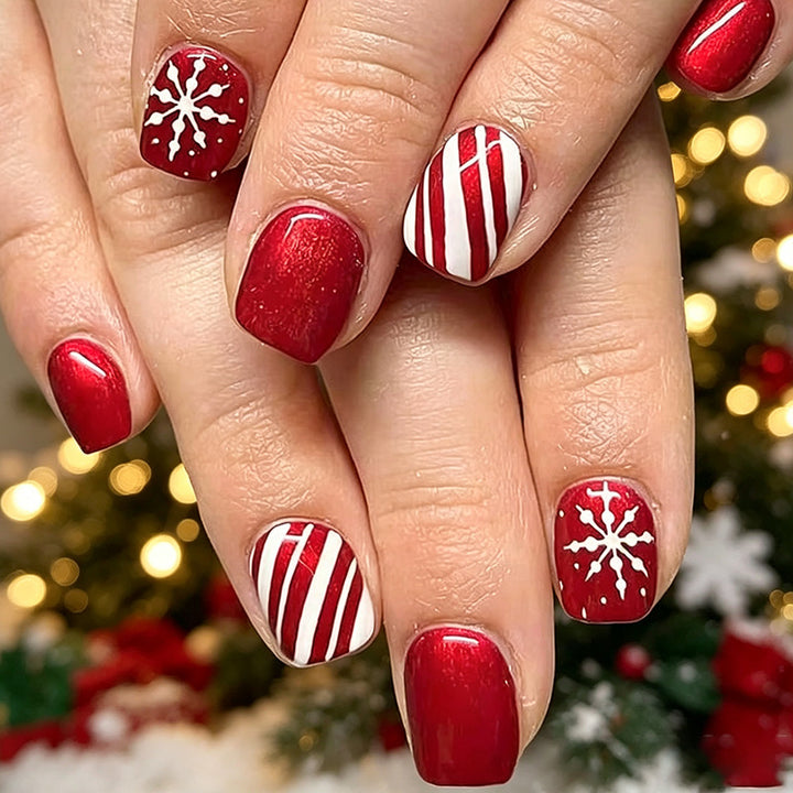 Festliches Winter Nagelkunst Set Karnz