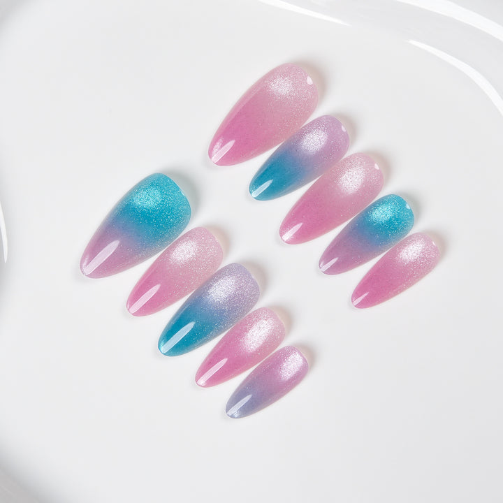 Glänzendes Ombre Press-On Nagelset