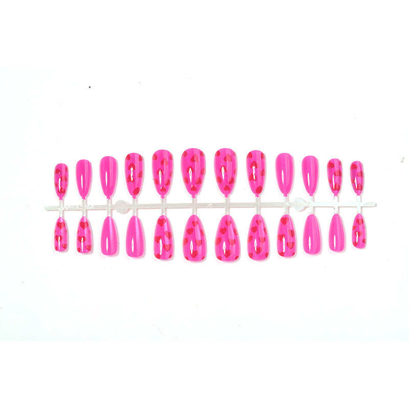 Dekoratives Press-On-Nagelkunst-Set mit Herzmustern Karnz