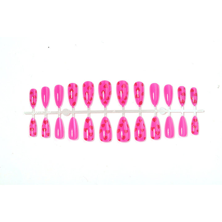 Dekoratives Press-On-Nagelkunst-Set mit Herzmustern Karnz