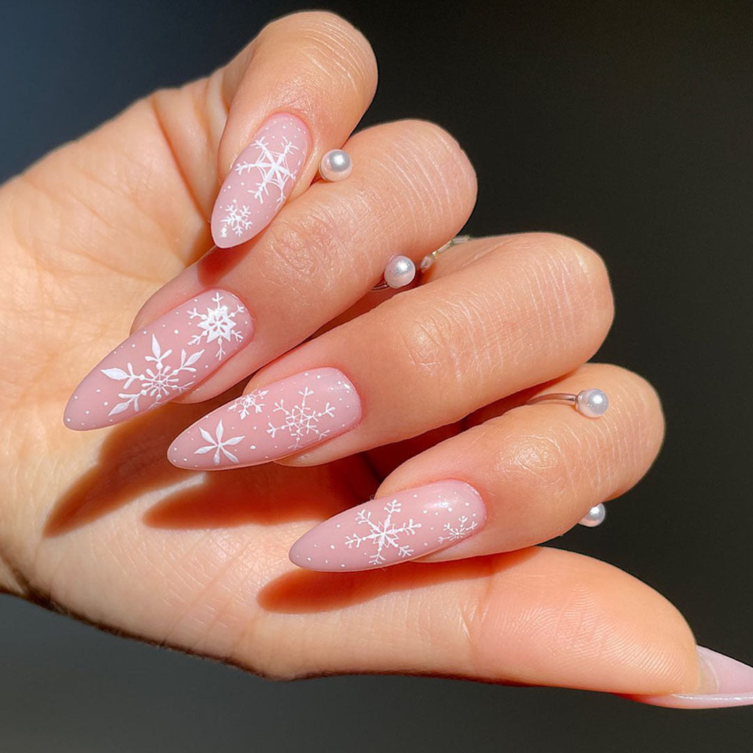 Frosted Snowflake Press-On Nagel Set Karnz