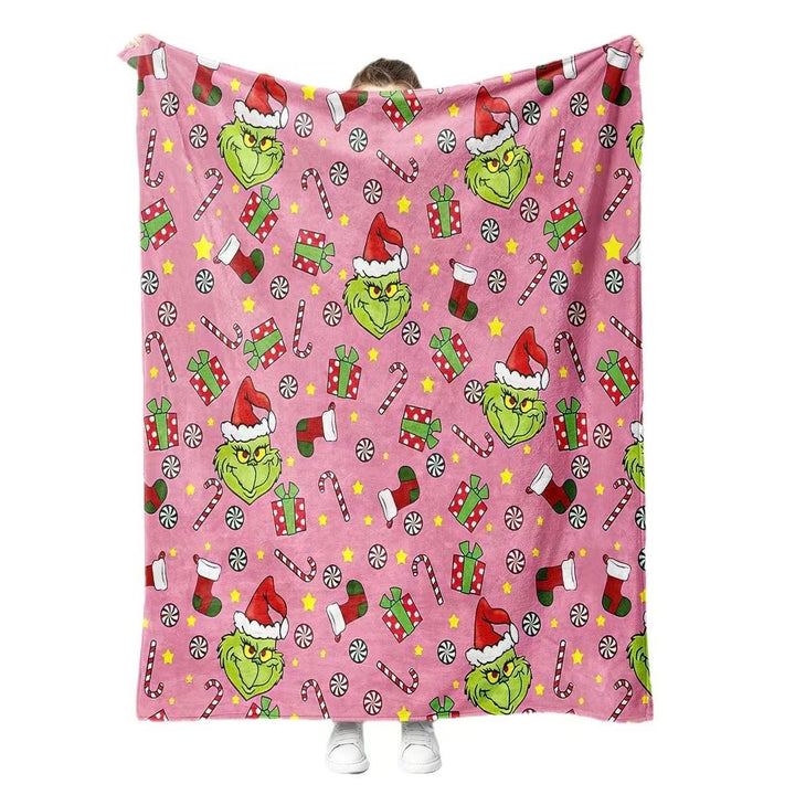 Fun Grinch-Themen Fleece-Wurfdecke