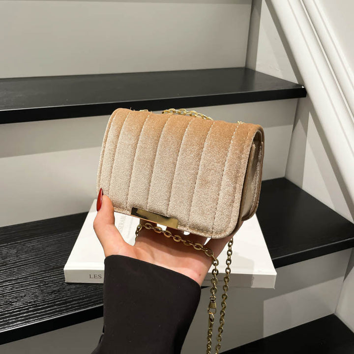 Elegante gesteppte Samt Umhängetasche Karnz