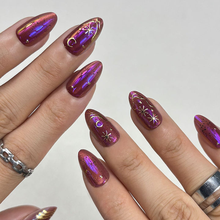 Himmlisches Thema Press-On Nagelset Karnz