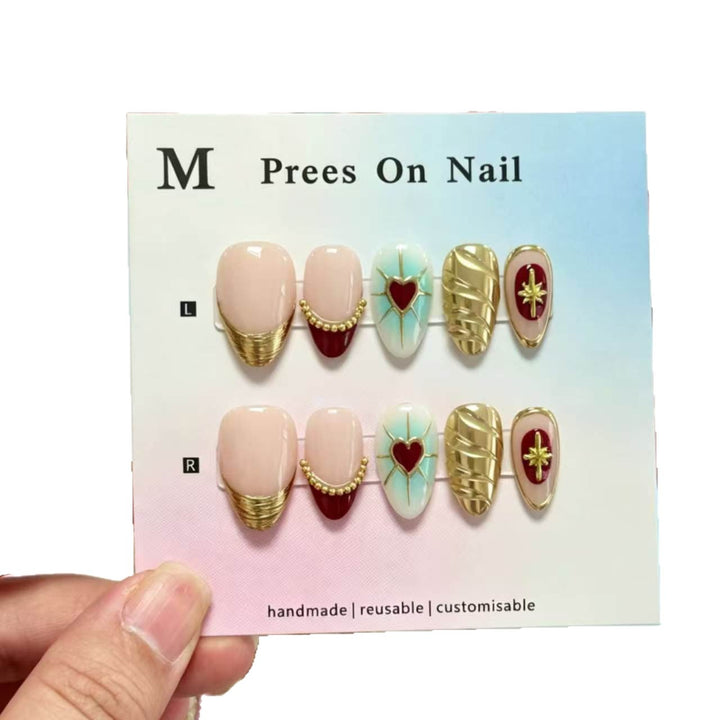 Dekoratives handgemachtes Press-On Nail Art Set