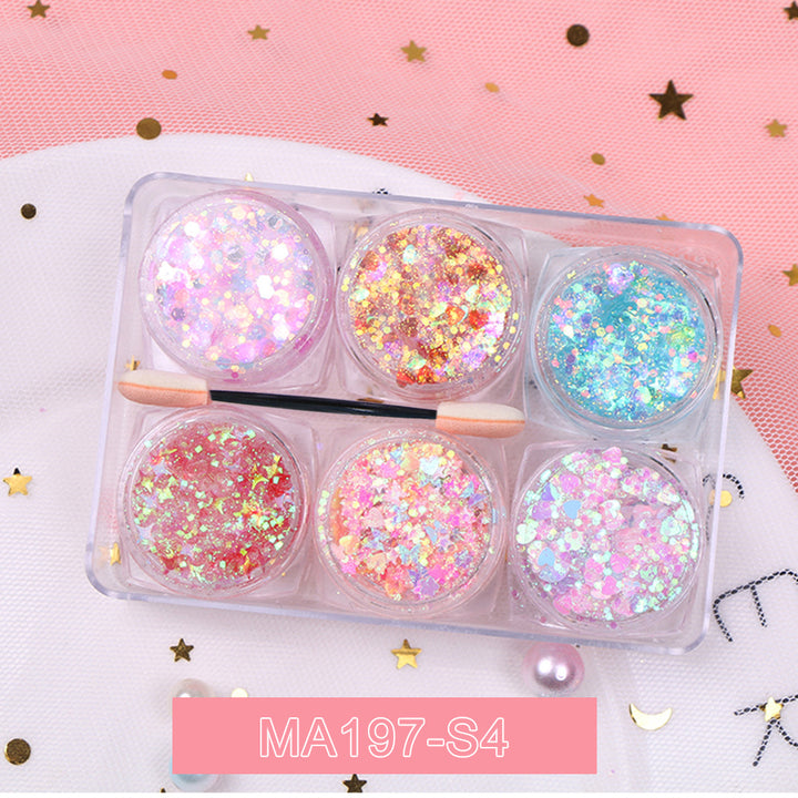 Kosmetische Glitzerflocken Set