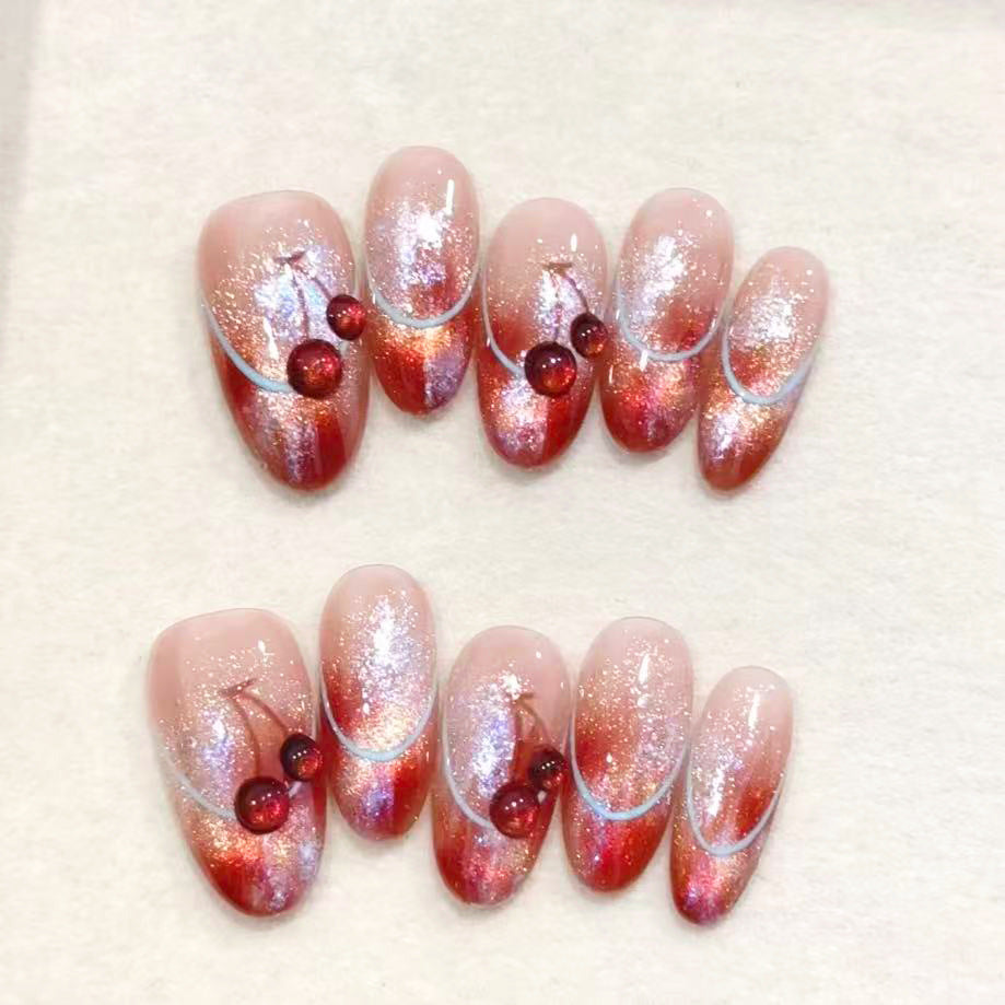 Kirschblüten Press-On Nagelkunst Set