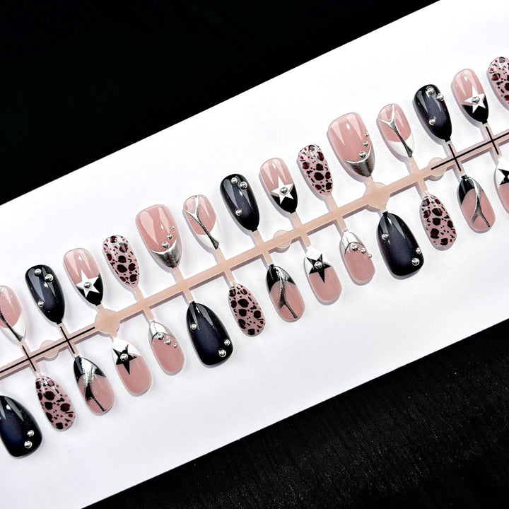 Künstlerisches Glamour Press-On Nagelset