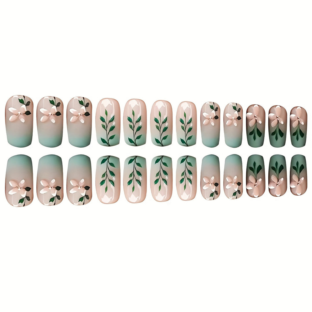 Floral Design Press-On Nail Set Karnz