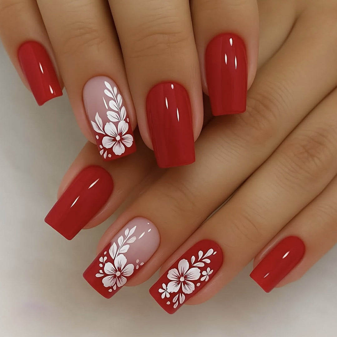 Elegante florale 3D-Acryl-Nagelkunstverlängerungen Karnz