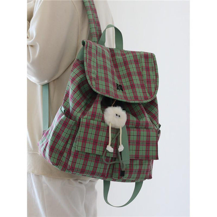 Stylischer Kariert-Muster-Rucksack