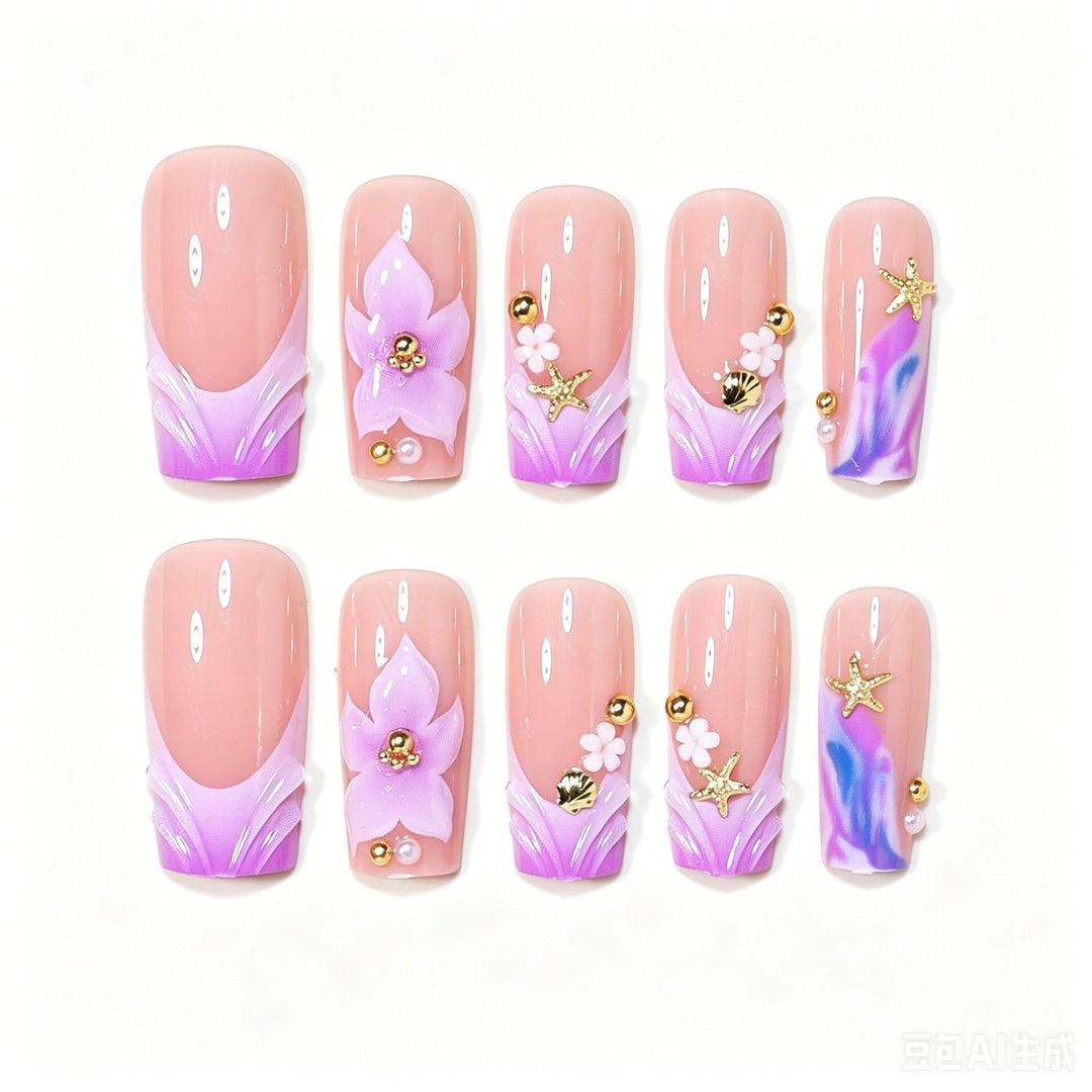 Dekorative Blumen Acryl Nagelkunst Tipps Karnz