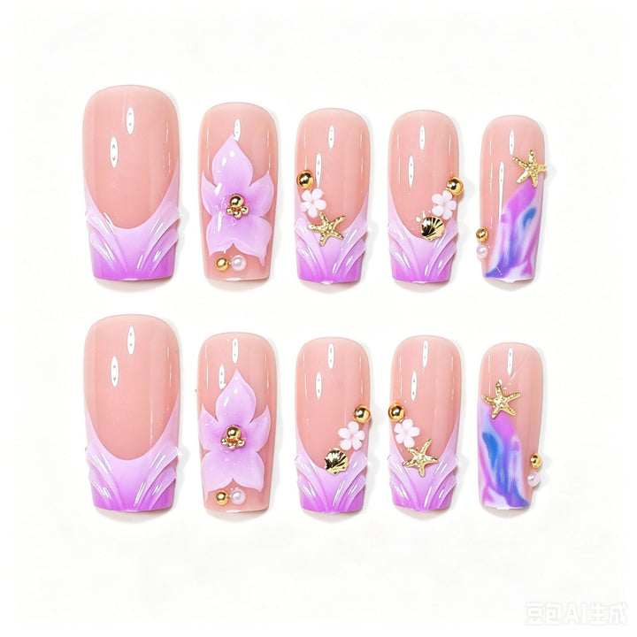 Dekorative Blumen Acryl Nagelkunst Tipps Karnz