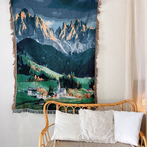 Szenische Berg Wandteppich Decke