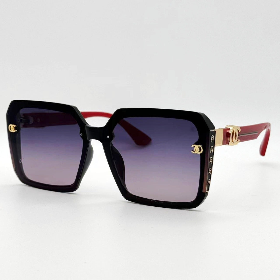 Damen Modische Sonnenbrille mit markantem eckigen Rahmen und luxuriösen Akzenten Karnz