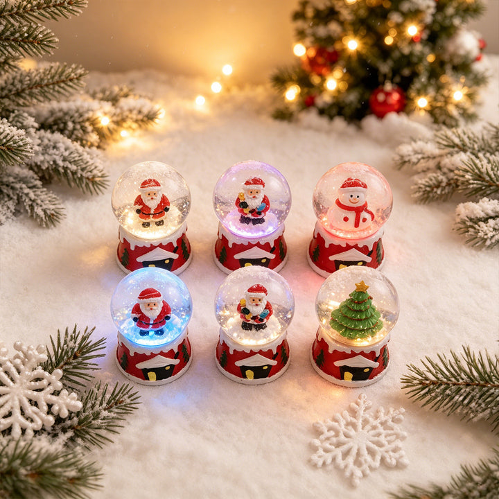 Zauberhafte Weihnachts-Schneekugel Figuren Karnz