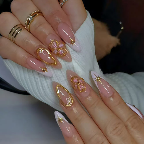 Künstlerische Lange Stiletto Nagelverlängerungen Karnz