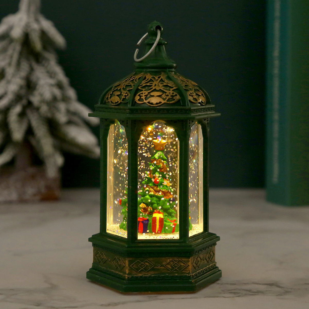Nostalgische Weihnachtslaterne mit beweglichem Weihnachtsmann Karnz
