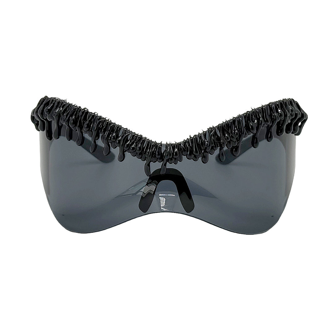 Damen futuristische Schutzbrille mit einzigartigem Wellenrahmen Karnz